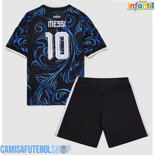 Camisa de time de futebol Argentina Lionel Messi #10 Replicas 2º Equipamento Infantil Mundo 2026 Manga Curta (+ Calças curtas)